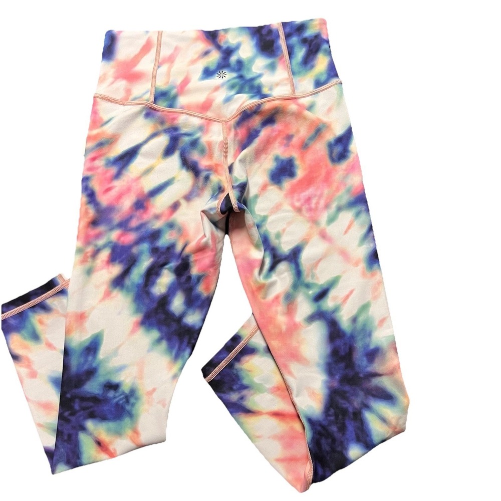ATHLETA Elation Tie Dye 7/8 Tight Leggings High Rise Active Yoga Small 23"Inseam